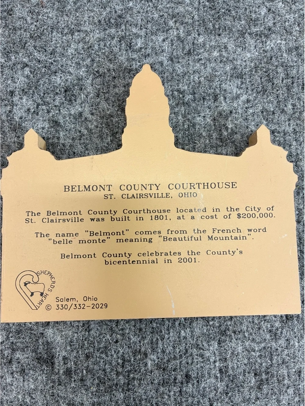 Shepherd's Heart Belmont County Courthouse St. Clairsville Ohio Wooden Wall Art